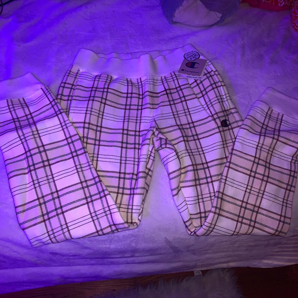 Plaid Champion sweatpants